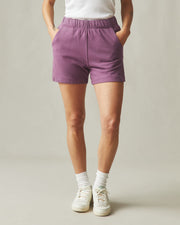 women's side slit french terry short